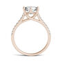Round Moissanite Ring with Pav&eacute; Band in 14K Rose Gold &#40;1 3/4 ct. tw.&#41;