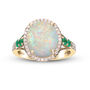 Opal and Emerald Ring in 14K Yellow Gold &#40;1/5 ct. tw.&#41;