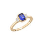 Lab-Created Blue and White Sapphire Ring in Vermeil