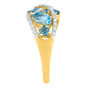 Blue Topaz &amp; Diamond Cluster Ring in 10K Yellow Gold &#40;1/7 ct. tw.&#41;