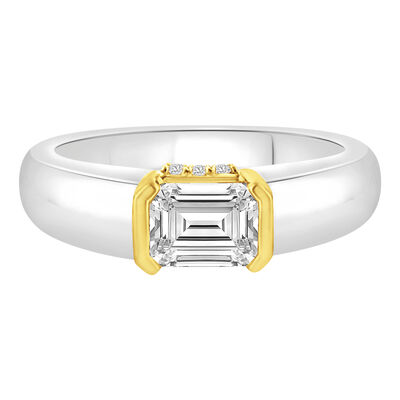 Lab Grown Diamond Engagement Ring in 14K White Gold & 14K Yellow Gold (1 ct. tw.)