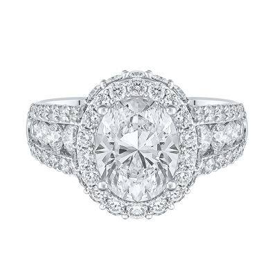 lab grown diamond oval engagement ring in 14k white gold (4 ct. tw.)