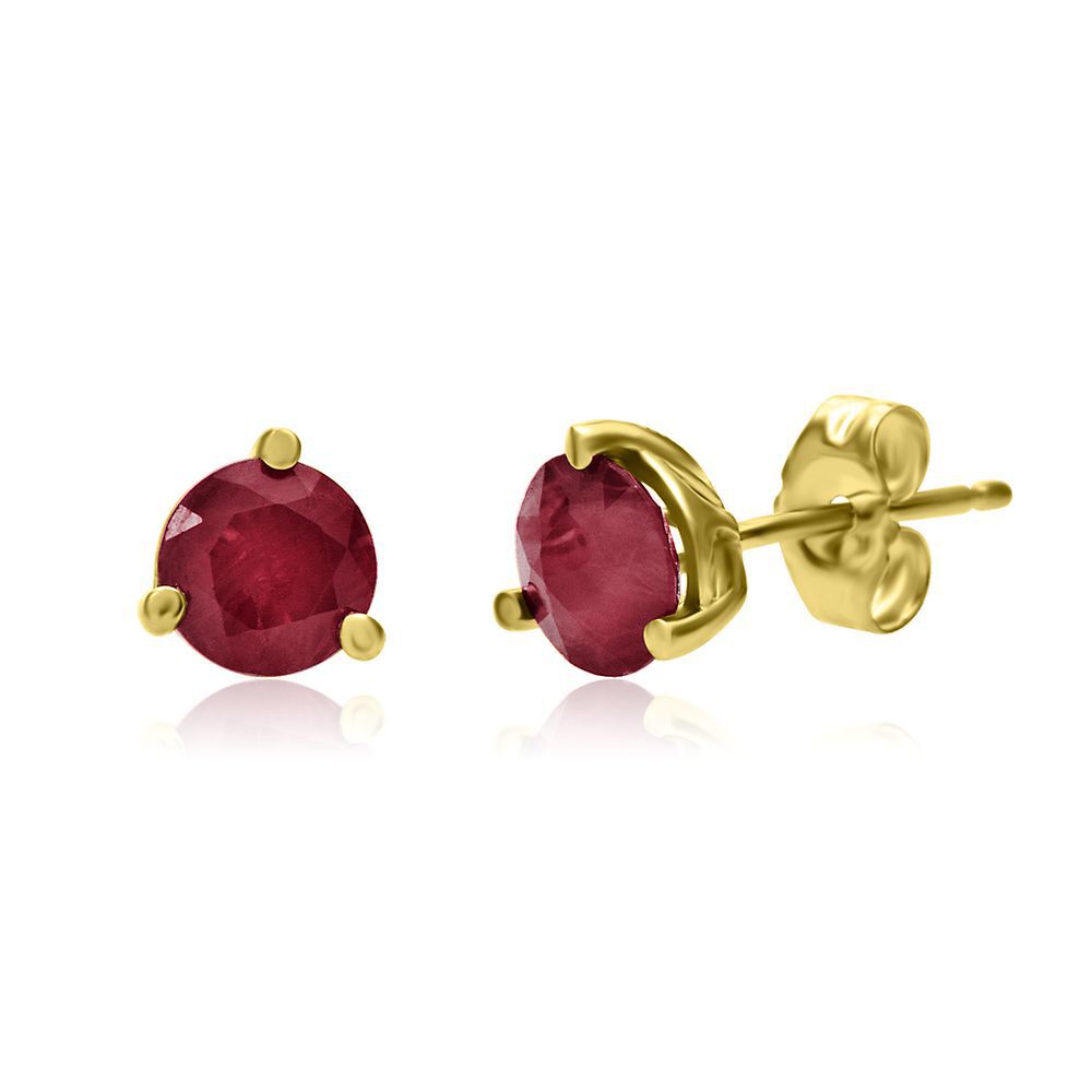 Buy Ruby Flower Stud Earrings Pair, Matte Finish, Real Gold Filled, Silver  925 Online in India - Etsy