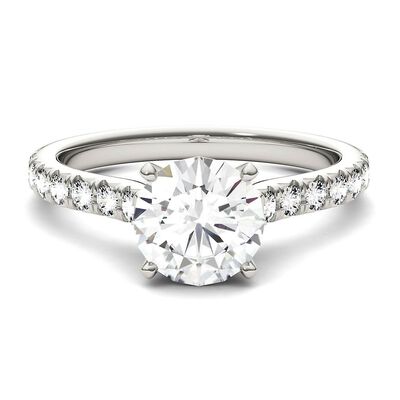 Hearts & Arrows Moissanite Ring in 14K White Gold (1 3/4 ct. tw.)