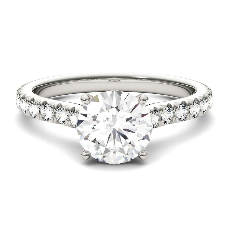 Hearts &amp; Arrows Moissanite Ring in 14K White Gold &#40;1 3/4 ct. tw.&#41;