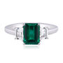 Lab-Created Emerald &amp; Lab-Created White Sapphire Ring in Sterling Silver 
