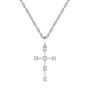 Diamond Studded Cross Pendant in Sterling Silver &#40;1/10 ct. tw.&#41;