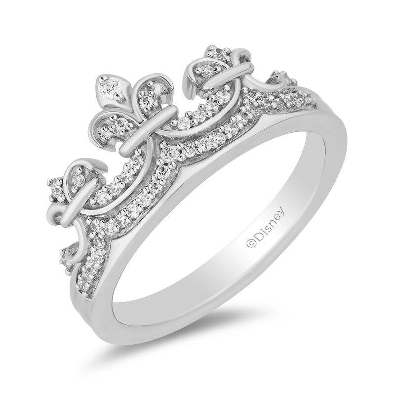 Majestic Princess Diamond Tiara Ring in Sterling Silver &#40;1/7 ct. tw.&#41;