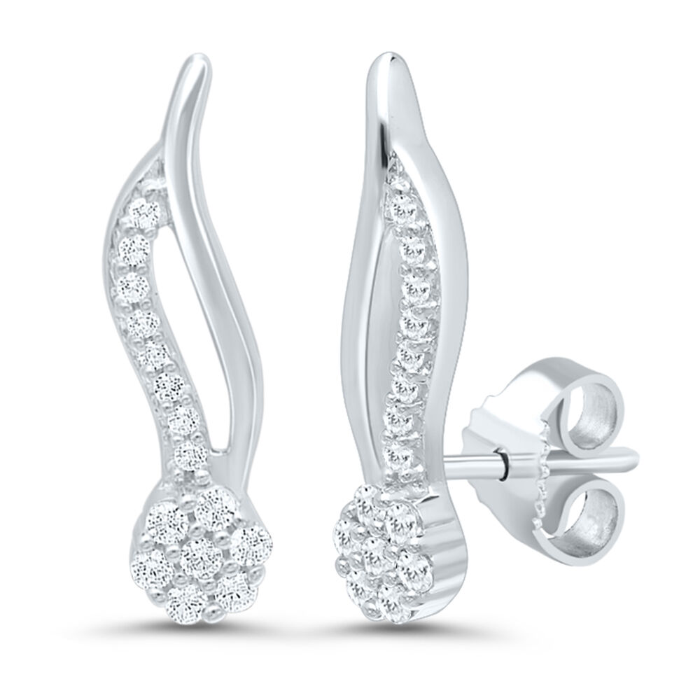 Contemporary Multi Diamond Stud Earrings