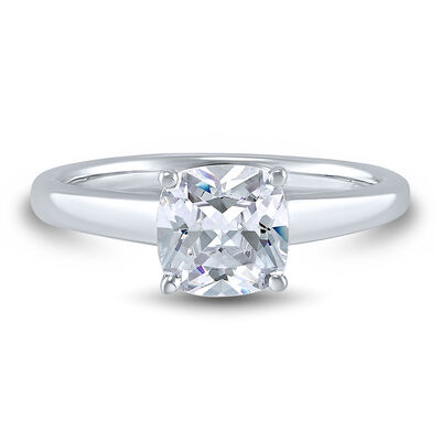 lab grown diamond cushion-cut solitaire engagement ring in 14k white gold (1 1/2 ct.)