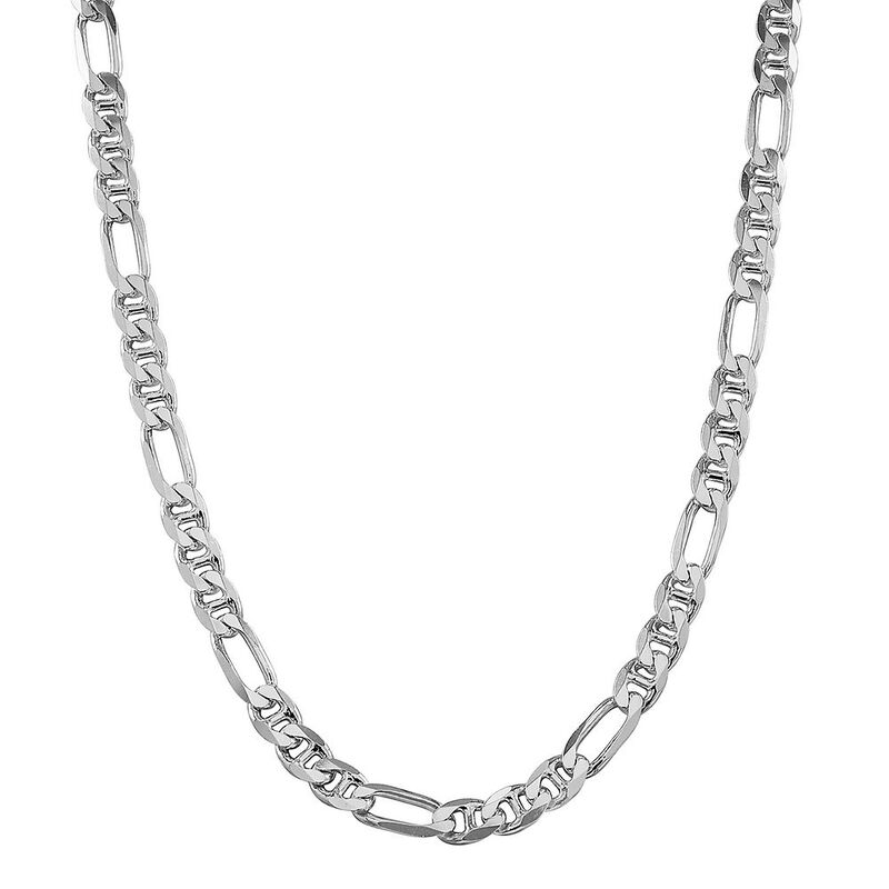 Men's Figaro Chain in Sterling Silver, 24