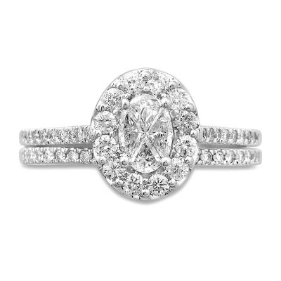 1 ct. tw. Multi-Diamond Engagement Ring Set in 14K White Gold
