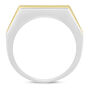 Men&rsquo;s Black and White Diamond Three-Row Ring in 10K White and Yellow Gold &#40;1 1/2 ct. tw.&#41;