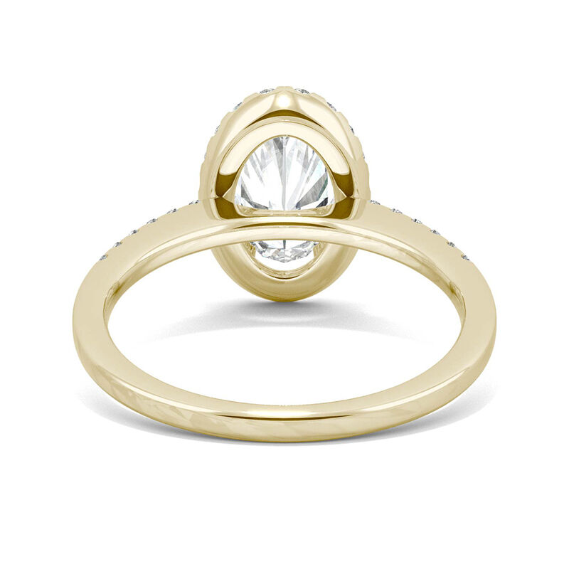 Moissanite Oval Halo Ring in 14K Yellow Gold &#40;2 5/8 ct. tw.&#41;