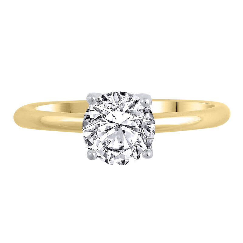 Lab Grown Diamond Solitaire Round Engagement Ring in 14K Yellow Gold &#40;1 1/2 ct.&#41;