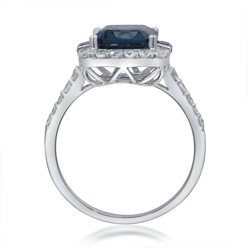 London Blue Topaz and White Sapphire Ring in Sterling Silver