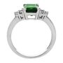 Lab Created Emerald &amp; White Sapphire Ring in Sterling Silver