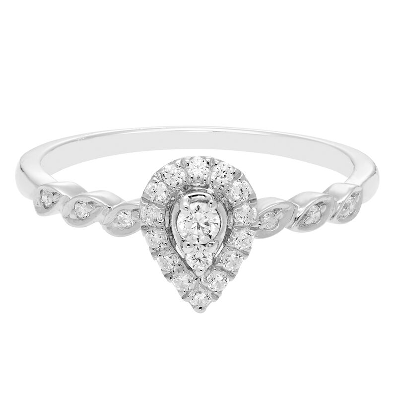 Pear-Shaped Diamond Promise Ring with Halo in 10K Gold &#40;1/5 ct. tw.&#41;
