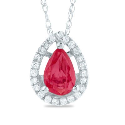 Pear-Shaped Pendant with Diamond Accents 