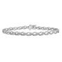 Diamond Wavy Link Bracelet in Sterling Silver &#40;1/10 ct. tw.&#41;