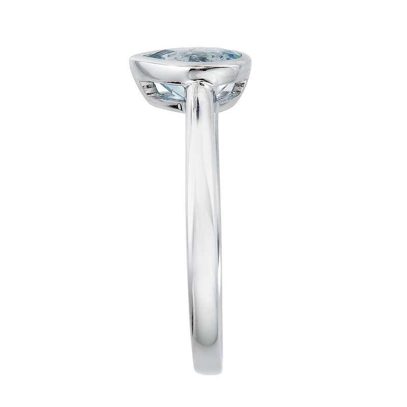 Aquamarine &amp; Diamond Ring in 10K White Gold