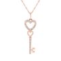 Diamond Heart Key Pendant in 10K Rose Gold