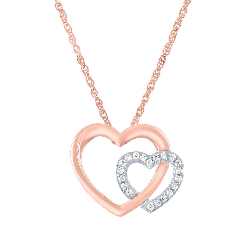 Amazon.com: Double Heart Diamond Necklace