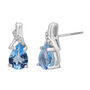 Blue Topaz &amp; Diamond Pendant &amp; Earrings Boxed Set in Sterling Silver