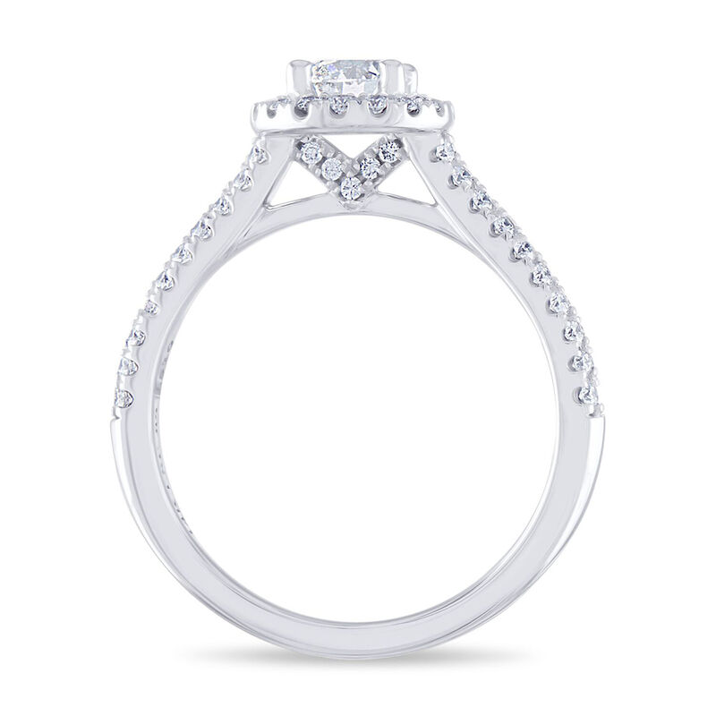 Diamond Halo Engagement Ring in 14K White Gold &#40;7/8 ct. tw.&#41;