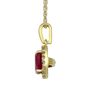 Lab Created Ruby &amp; White Sapphire Pendant in 10K Yellow Gold