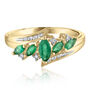 Marquise-Cut Gemstone and Diamond Ring in 14K Gold &#40;1/10 ct. tw.&#41;