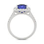 Radiant Cut Lab Created Blue Sapphire &amp; Moissanite Ring in 14K White Gold