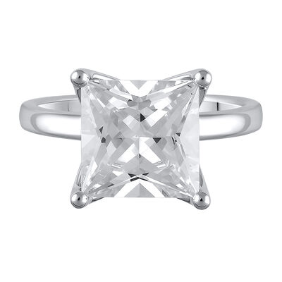 Lab Grown Diamond Princess-Cut Solitaire Ring in 14K White Gold (5 ct.)
