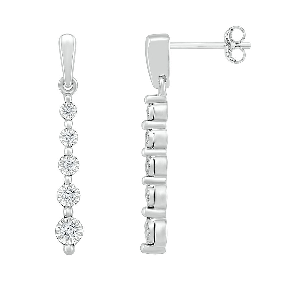 14k White Gold Linear Drop Multi-shape Diamond Earrings #107000 - Seattle  Bellevue | Joseph Jewelry