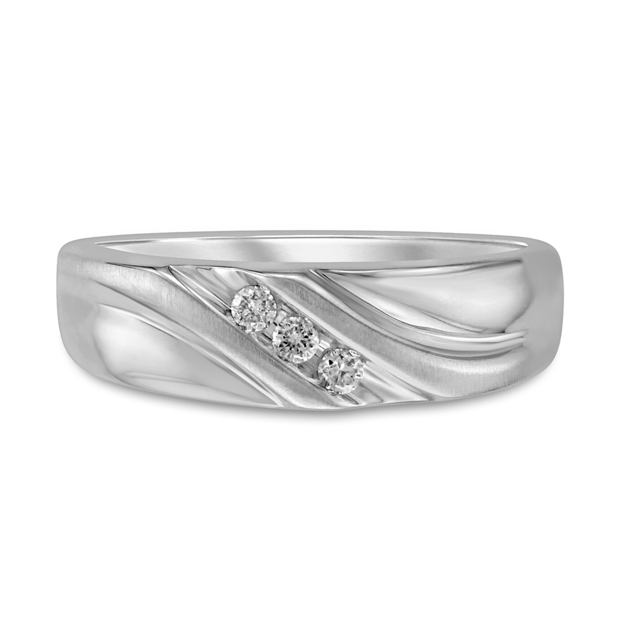 Men’s Wedding Band with Three Diamonds Men’s Wedding Band with Three Diamonds