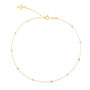 Beaded Anklet with Cross Charm in 14K Yellow Gold