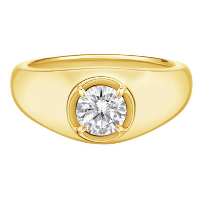 Men's Lab Grown Diamond Solitaire Band in 10K Gold (1 ct. tw.)