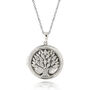 Family Tree Photo Locket with Lab Created White Sapphires in Sterling Silver