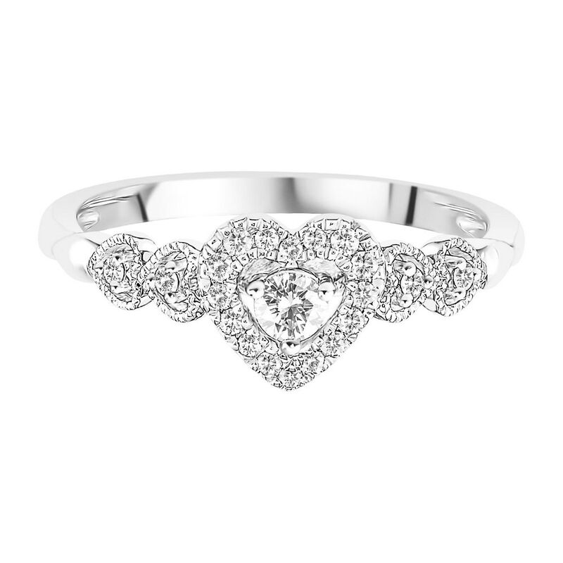 1/5 ct. tw. Diamond Heart Ring in 10K White Gold