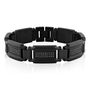 Men&rsquo;s Black Diamond Link Bracelet in Black Ion-Plated Stainless Steel &#40;1 ct. tw.&#41;