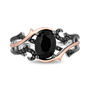 Maleficent Black Onyx and Diamond Ring in Sterling Silver and 10K Rose Gold &#40;1/8 ct. tw.&#41;