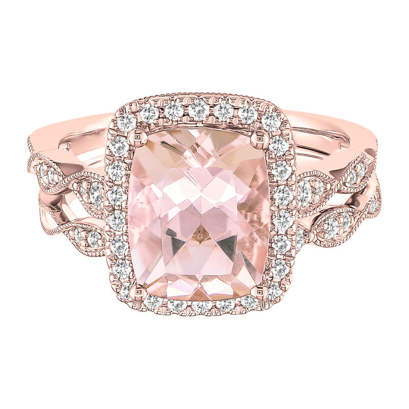 Shades of Love Morganite & 1/3 ct. tw. Diamond Ring in 14K Rose