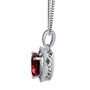 Lab Created Ruby &amp; Diamond Heart Pendant in Sterling Silver