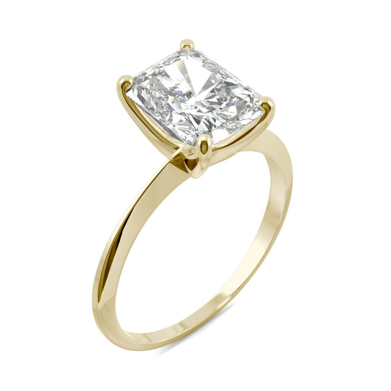 Radiant-Cut Moissanite Ring with Knife-Edge Band in 14K Yellow Gold &#40;2 3/4ct.&#41;