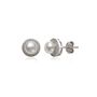 Freshwater Cultured Pearl &amp; Lab Created White Sapphire Halo Earrings in Sterling Silver