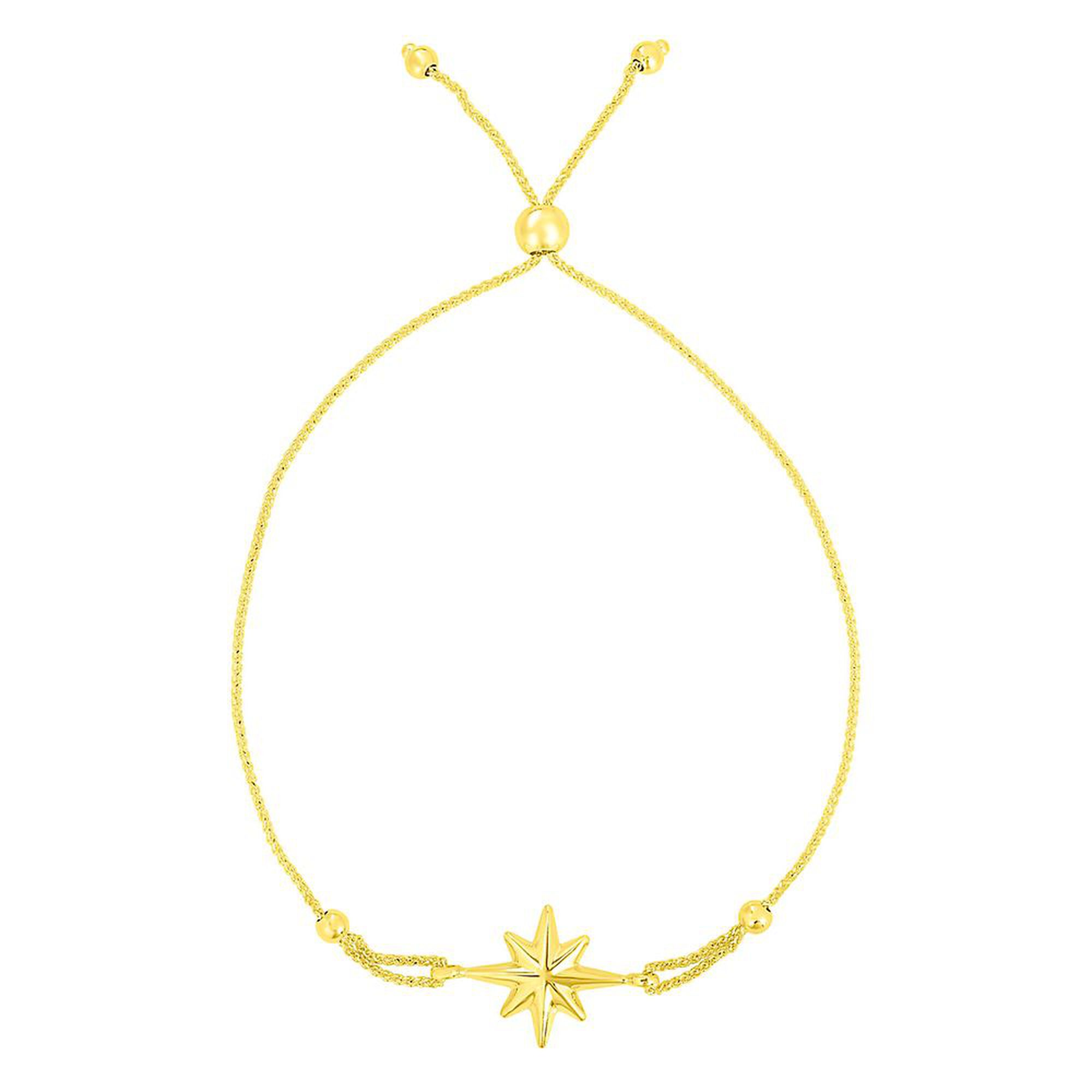 North Star Bolo Bracelet in 14K Yellow Gold
