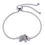 Lab Created White Sapphire Elephant Bolo Bracelet in Sterling Silver