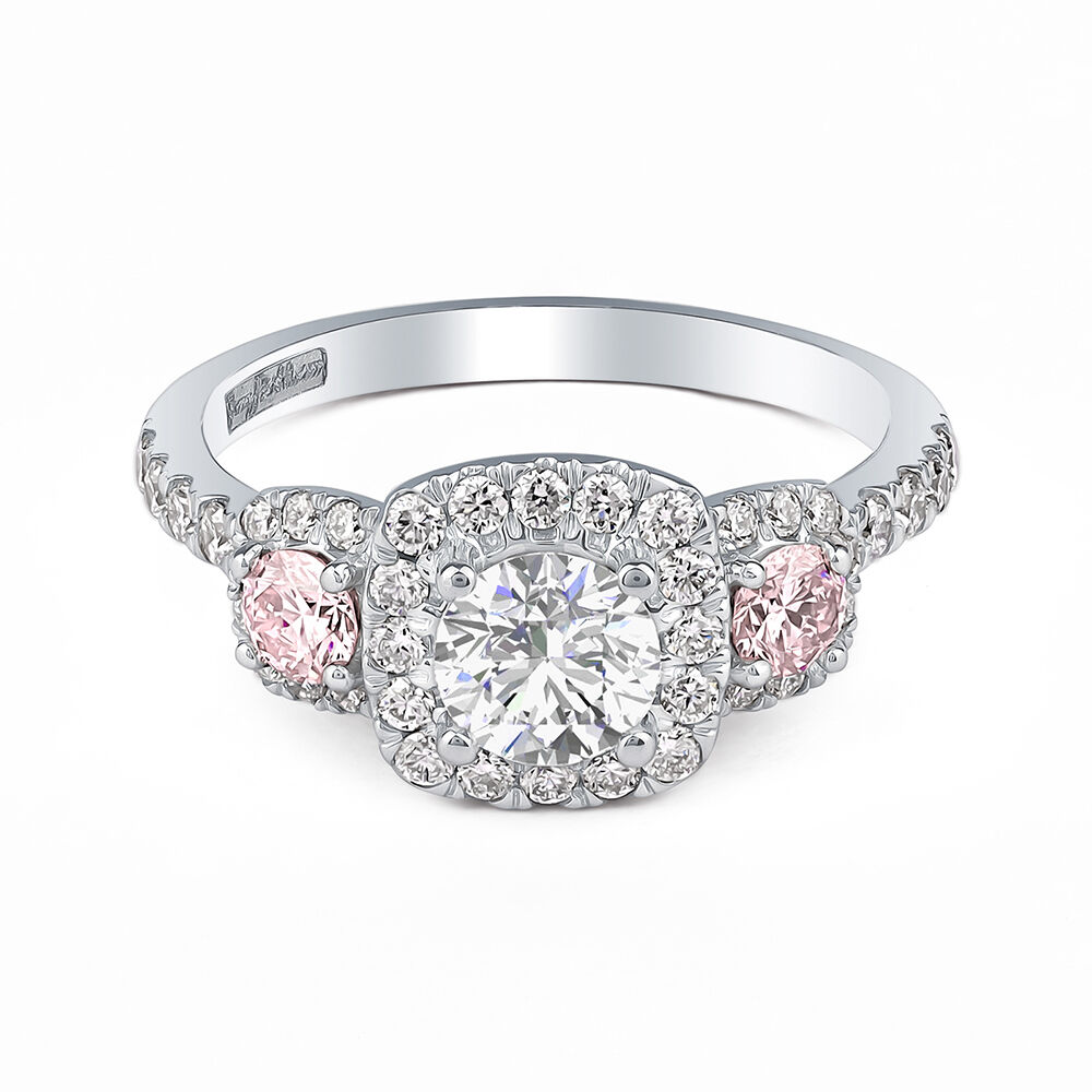 Delightful 1.89 ctw Pink Sapphire and Diamond Engagement Ring
