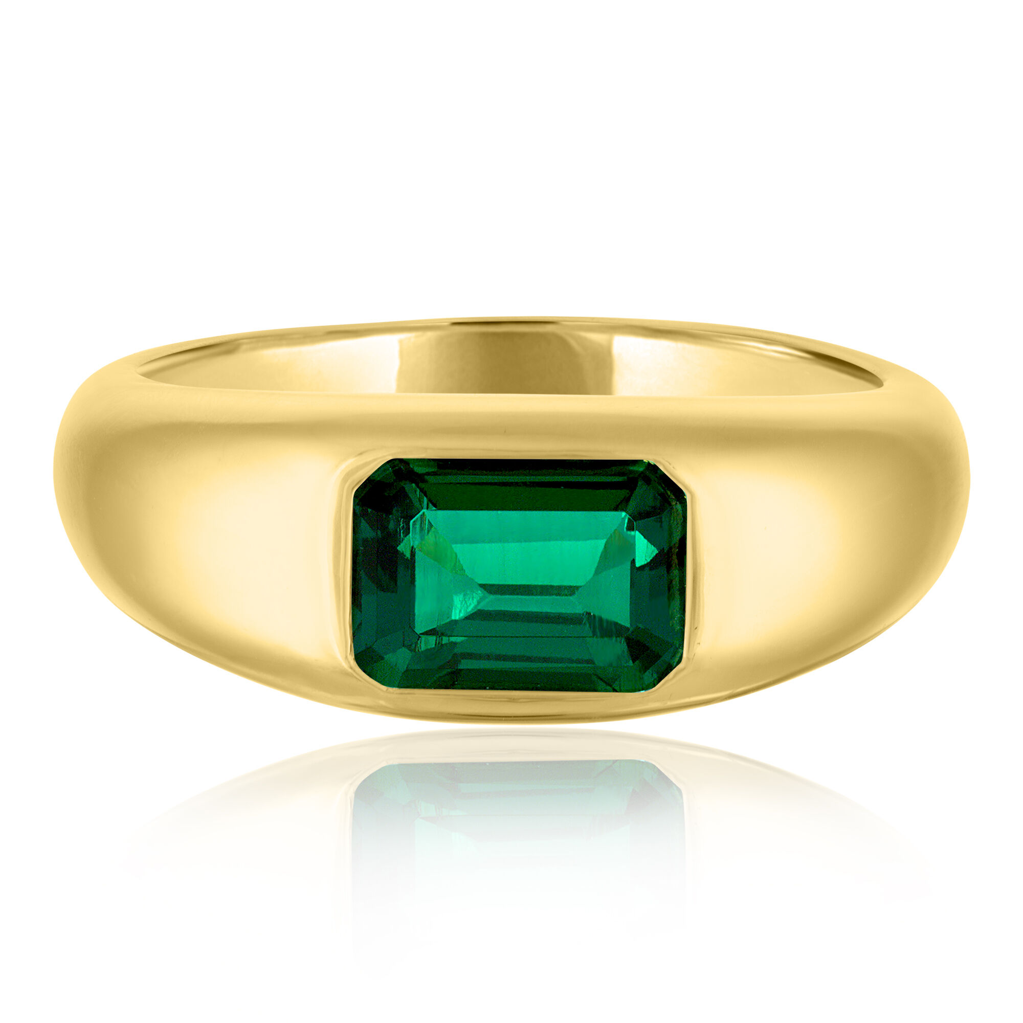 10K Yellow Gold Emerald and Diamond 3 Stone Ring - Size 6 - Dana Dow  Jewellers