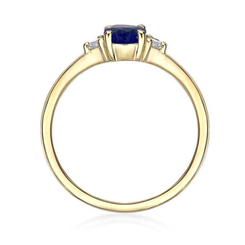 Sapphire &amp; Diamond Ring in 10K Yellow Gold